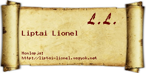 Liptai Lionel névjegykártya